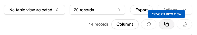 Filter Views - Save button