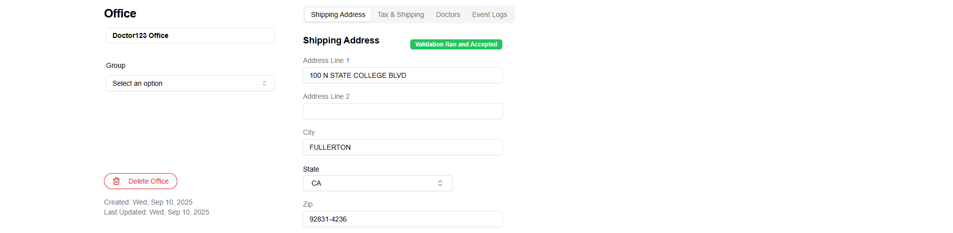 Validation Ran and Accepted