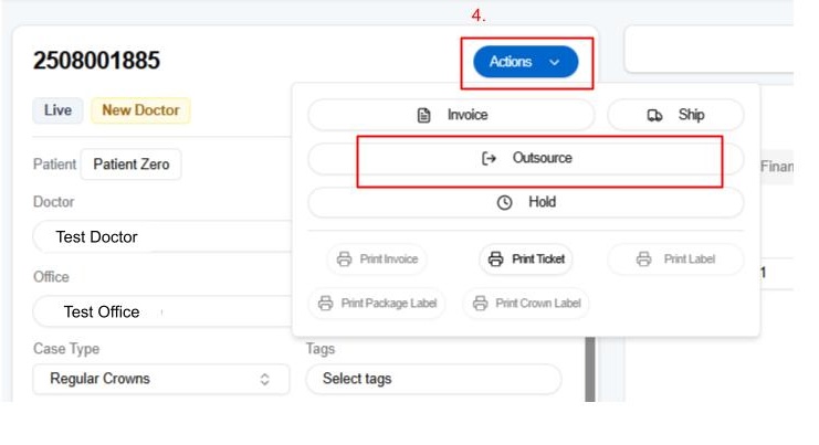 Outsource button